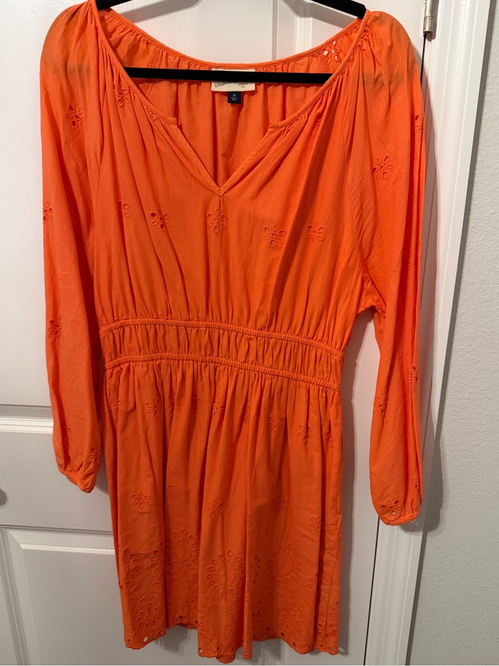 Universal Thread Orange Long-Sleeve V-Neck Dress